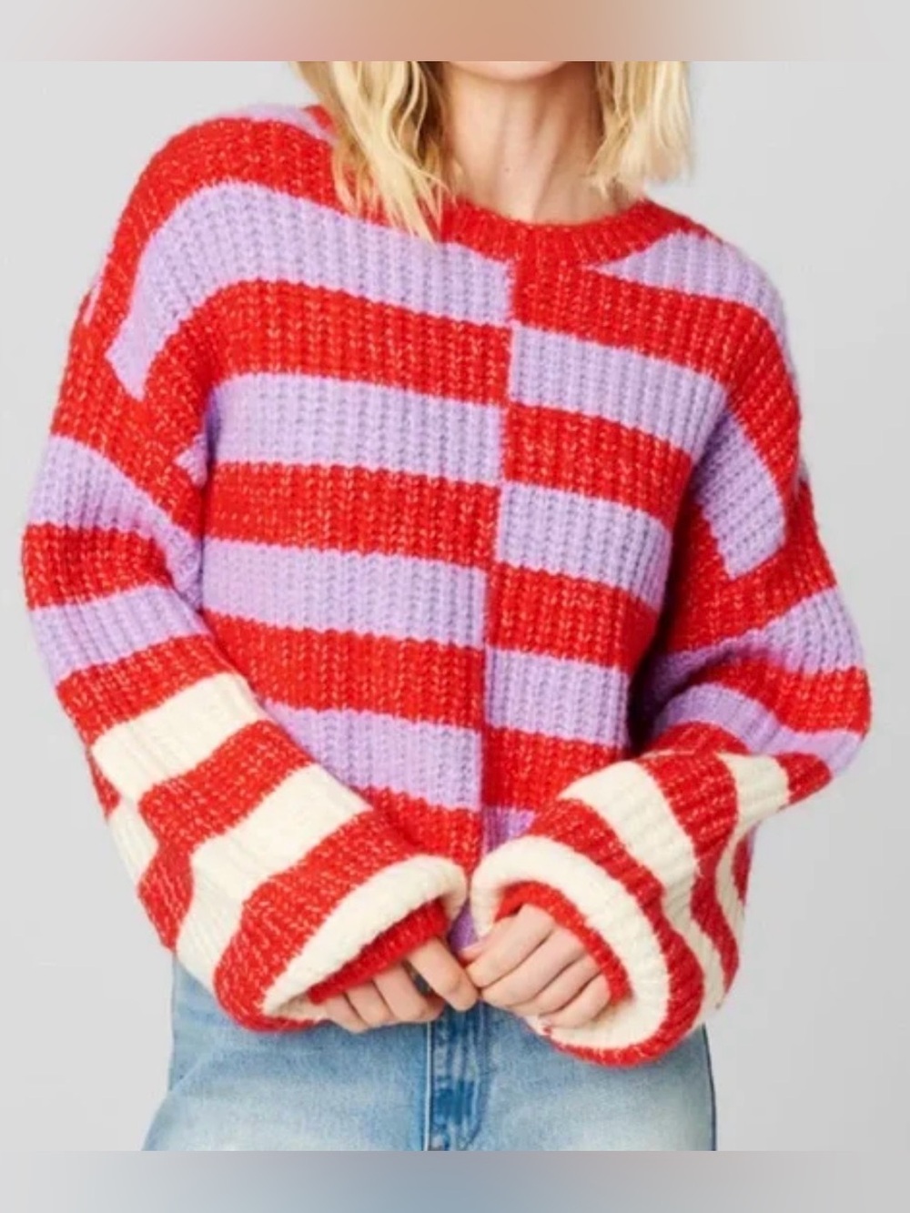 NWOT- Blank NYC Asymmetrical Striped Pullover